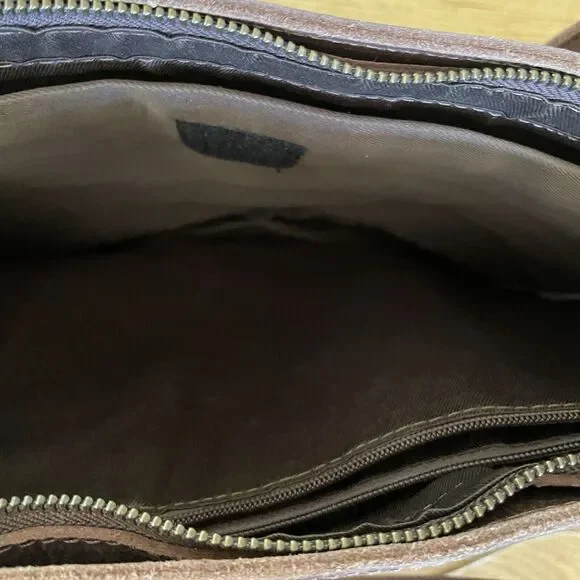 Unbranded Brown Leather Zip Laptop Oversized bag Brown - Picture 8 of 13